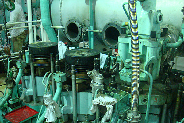Marine engine repair work